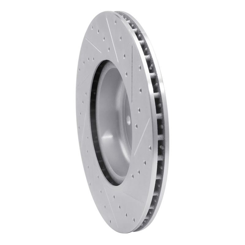 BMW 540I xDrive Brake Rotor (1) - Rear Left - R1 Concepts - Drilled & Slotted - Silver - `16-`25